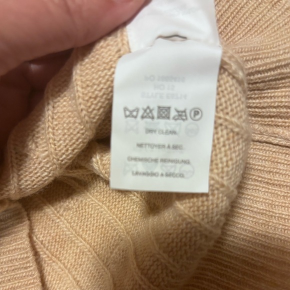 JCrew, camel color, wool & nylon v neck cable sweater, PXS - Picture 11 of 11